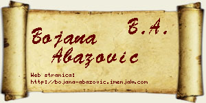 Bojana Abazović vizit kartica